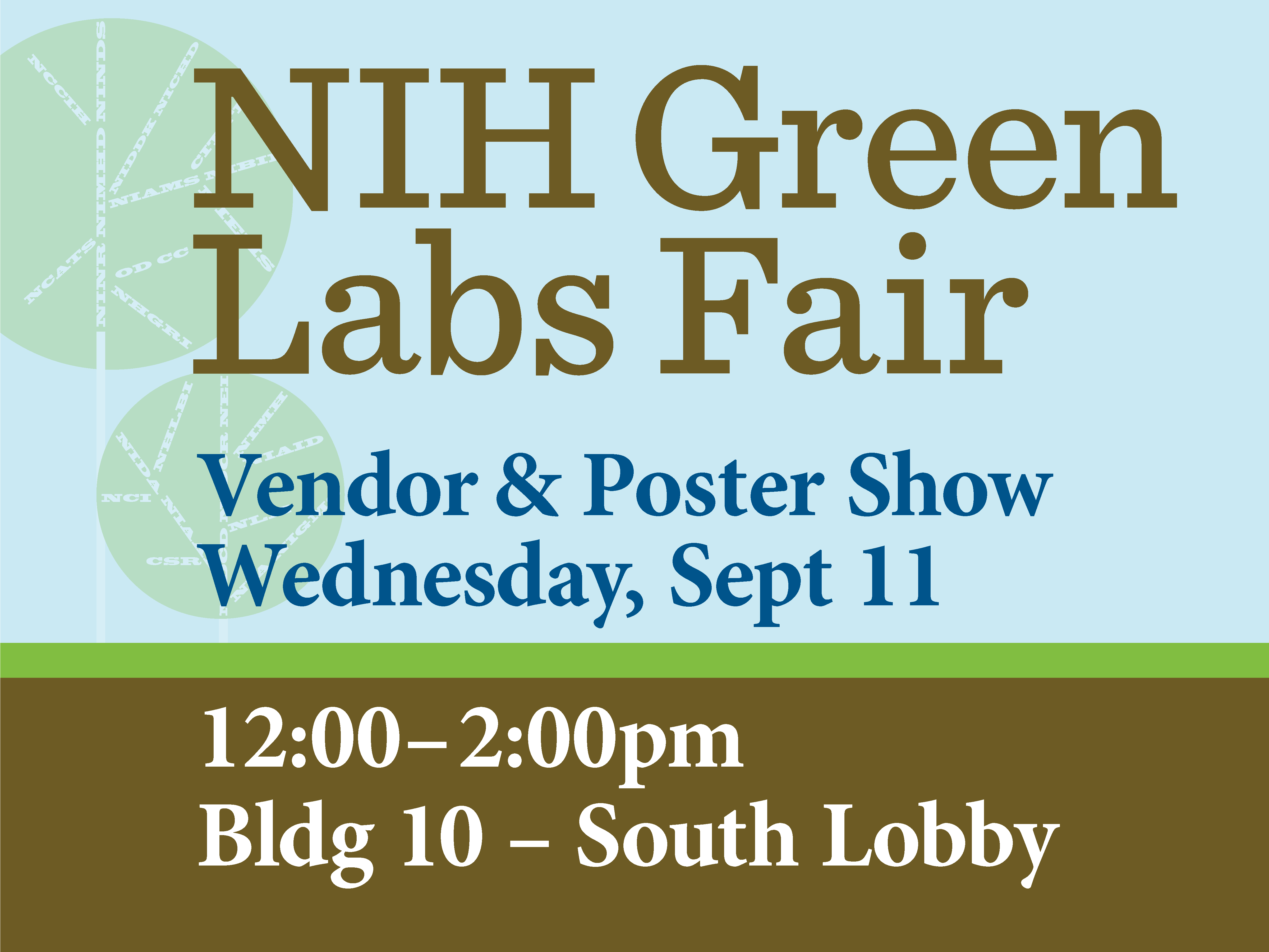 A yard sign for the 2019 Green Labs Fair